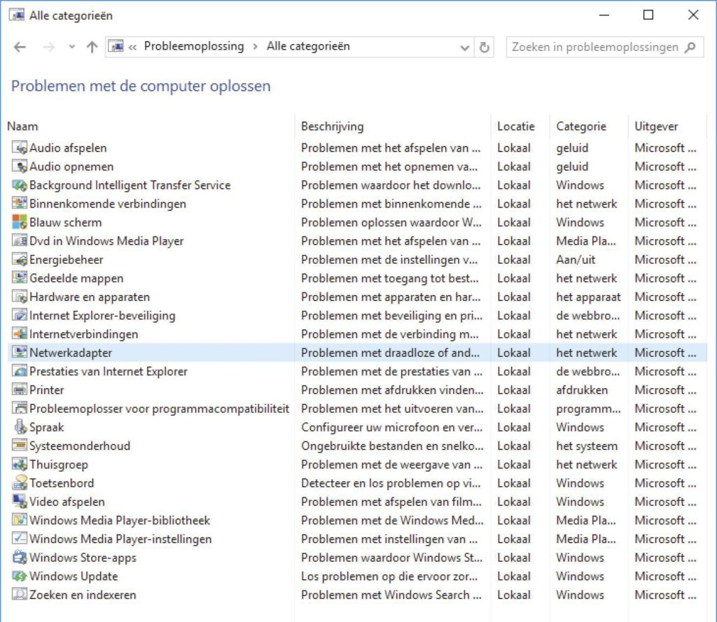 Windows Probleemoplossing