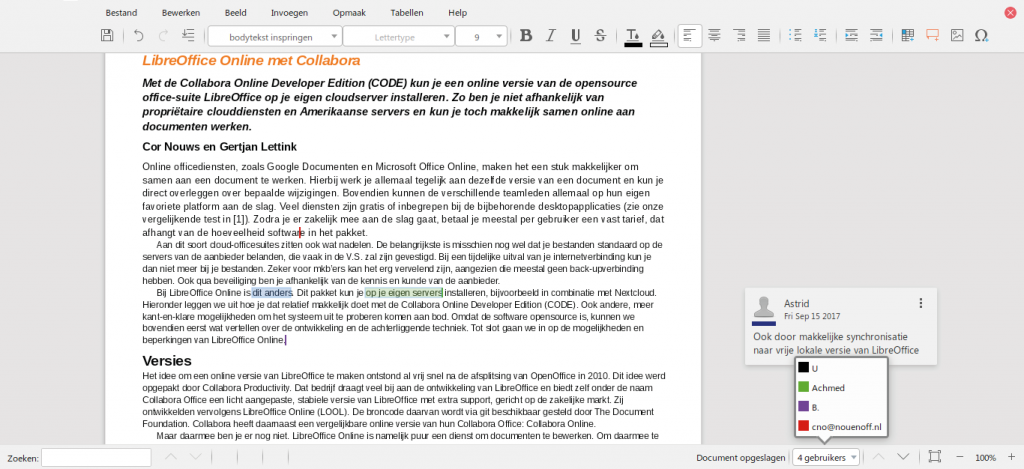 LibreOffice Online Writer