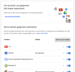 Google gegevens downloaden back-up Google Foto lokaal lokale kopie back-uppen